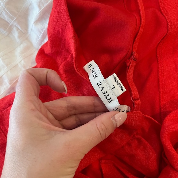 Large Red Linen-ish Dress (skort) - Picture 3 of 3